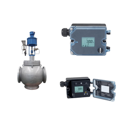 Valve de commande avec positionneur électro-pneumatique Samson 3725 avec sa fonction d'auto-étalonnage et de réglage automatique facile