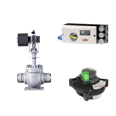 Valve de commande pneumatique avec positionneur ABB TZIDC-200 et commutateur de limite de rotor