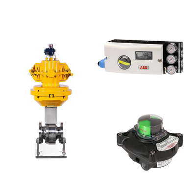 Valve de commande pneumatique avec positionneur ABB TZIDC-200 et commutateur de limite de rotor