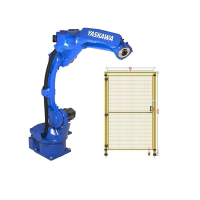 bras robotique à 6 axes Yaskawa GP12 avec clôture de sécurité CNGBS pour une manipulation automatisée en tant que robot universel