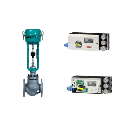 Valve de commande pneumatique avec positionneur ABB TZIDC-200 et valves solénoïdes à deux voies EMERSON ASCO210