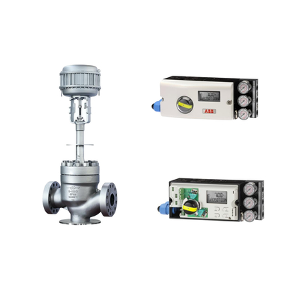 Valve de commande pneumatique avec positionneur ABB TZIDC-200 et valves solénoïdes à deux voies EMERSON ASCO210