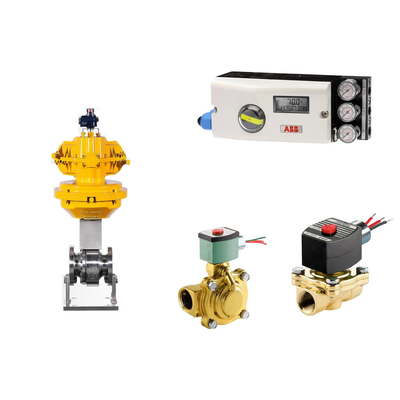 Valve de commande pneumatique avec positionneur ABB TZIDC-200 et valves solénoïdes à deux voies EMERSON ASCO210