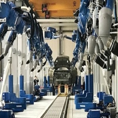 Manipulation du bras robotique 6 axes Yaskawa GP50 avec une pince robot personnalisée pour robot universel