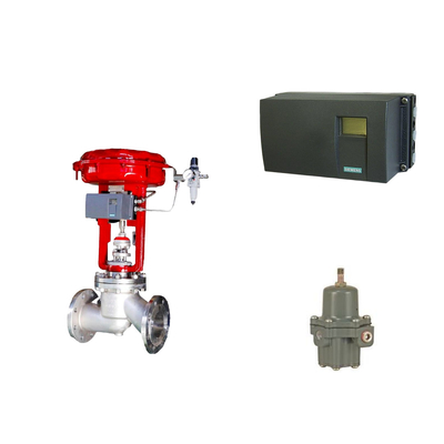 Positionneur de soupape de commande pneumatique Siemens SIPART PS2 et régulateur de filtre Fisher 67CFR