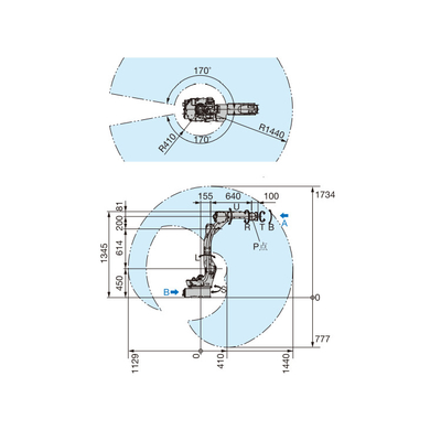 GP12 bras de robot industriel Yaskawa avec charge utile de 12 kg comme bras de robot à 6 axes pour le ramassage et le placement