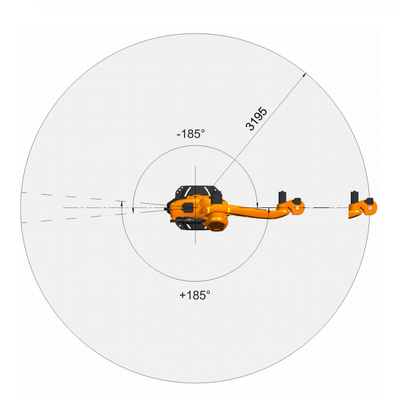 KUKA KR 180 R3200 PA bras robot à 5 axes avec charge utile de 180 kg pour machine d'emballage en tant que robot de palettisation