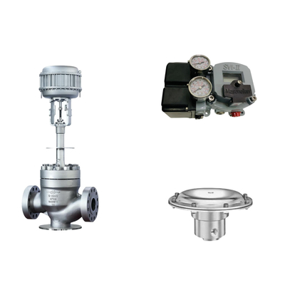Valve de régulation pneumatique avec positionneur Masoneilan SVI2-21113111 et valve régulatrice de pression Tescom 44-4600