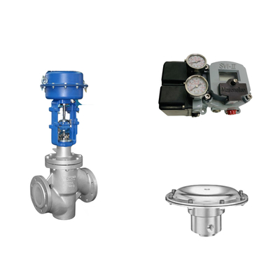 Valve de régulation pneumatique avec positionneur Masoneilan SVI2-21123121 et valve régulatrice de pression Tescom 44-4600