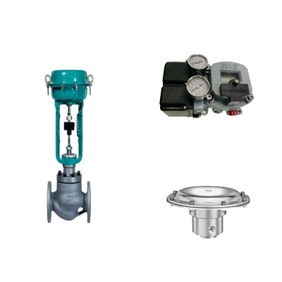 Valve de régulation pneumatique avec positionneur Masoneilan SVI2-21123121 et valve régulatrice de pression Tescom 44-4600