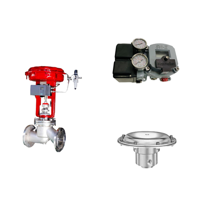 Valve de régulation pneumatique avec positionneur Masoneilan SVI2-21123121 et valve régulatrice de pression Tescom 44-4600