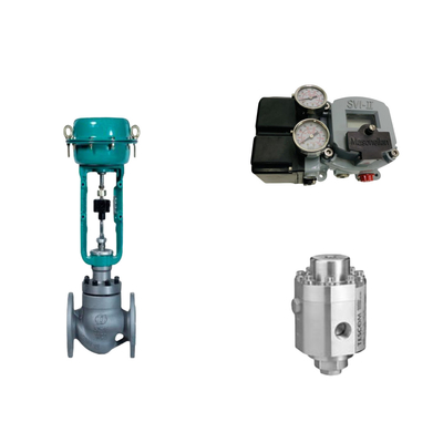 Valve de régulation pneumatique avec positionneur Masoneilan SVI2-21123121 et valve régulatrice de pression Tescom 26-1100