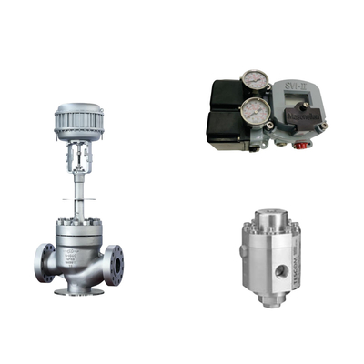 Valve de régulation pneumatique avec positionneur Masoneilan SVI2-21123121 et valve régulatrice de pression Tescom 26-1100