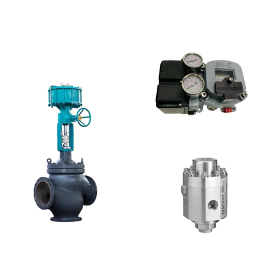 Valve de régulation pneumatique avec positionneur Masoneilan SVI2-21123121 et valve régulatrice de pression Tescom 26-1100