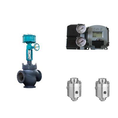 Valve de régulation pneumatique avec positionneur Masoneilan SVI2-21113121 et valve régulatrice de pression Tescom 26-1100