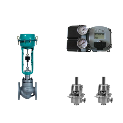 Valve de commande pneumatique avec positionneur Masoneilan SVI2-21123111 et vanne de régulation de pression Fisher SR5