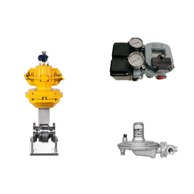 Valve de commande pneumatique avec positionneur Masoneilan SVI2-21123111 et valve régulatrice de pression Fisher T205B