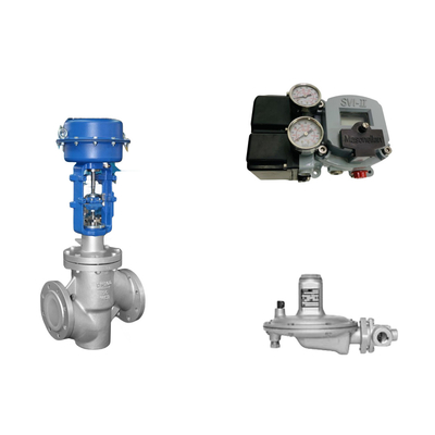Valve de commande pneumatique avec positionneur Masoneilan SVI2-21123111 et valve régulatrice de pression Fisher T205B