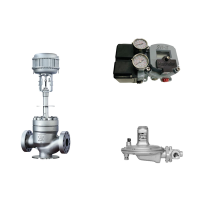 Valve de commande pneumatique avec positionneur Masoneilan SVI2-21123111 et valve régulatrice de pression Fisher T205B