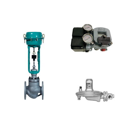 Valve de commande pneumatique avec positionneur Masoneilan SVI2-21123111 et valve régulatrice de pression Fisher T205B