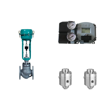 Valve de régulation pneumatique avec positionneur Masoneilan SVI2-21123111 et valve régulatrice de pression Tescom 26-1100