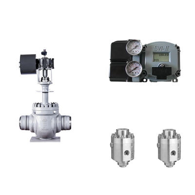 Valve de régulation pneumatique avec positionneur Masoneilan SVI2-21123111 et valve régulatrice de pression Tescom 26-1100