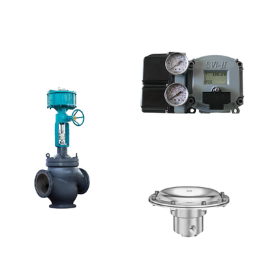 Valve de régulation pneumatique avec positionneur Masoneilan SVI2-21123111 et valve régulatrice de pression Tescom 44-4600