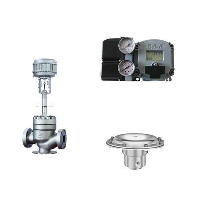 Valve de régulation pneumatique avec positionneur Masoneilan SVI2-21123111 et valve régulatrice de pression Tescom 44-4600