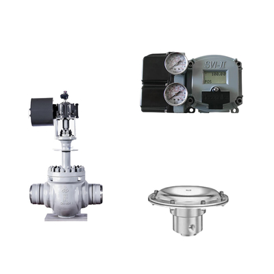 Valve de régulation pneumatique avec positionneur Masoneilan SVI2-21123111 et valve régulatrice de pression Tescom 44-4600