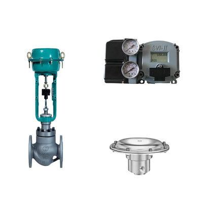Valve de régulation pneumatique avec positionneur Masoneilan SVI2-21123111 et valve régulatrice de pression Tescom 44-4600
