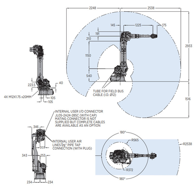 Robot industriel GP35L de YASKAWA avec une charge utile de 35 kg comme bras robotique pour la manutention de matériaux