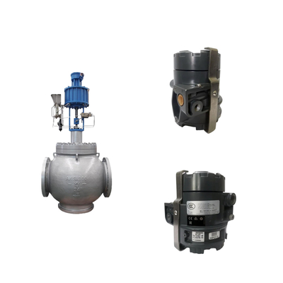 La valve à globe avec positionneur électropneumatique Samson 3725 et le transducteur électropneumatique Fisher 846