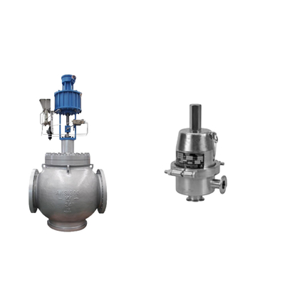 Valve à globe avec positionneur électropneumatique Samson 3725 et vanne régulatrice de pression Fisher SR5