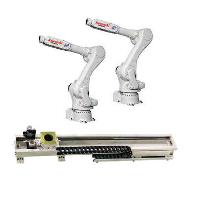 Armement robotique industriel 6 axes Kawasaki RS050N avec rail de guidage CNGBS pour robot de manutention de palettes