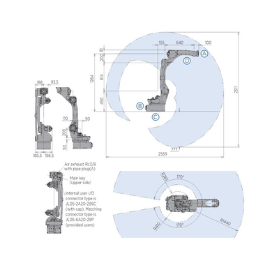 GP12 bras de robot industriel Yaskawa avec couverture de robot CNGBS comme bras de robot à 6 axes pour la manutention
