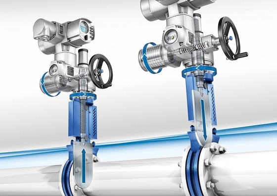 Valve de porte à couteau chinoise avec actionneur de valve électrique Auma SA SAR pour l'industrie du pétrole d'eau