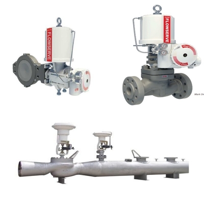 Station de réduction de pression et de déchauffement avec actionneur Valtek VR Flowserve et positionneur de vanne 3200MD