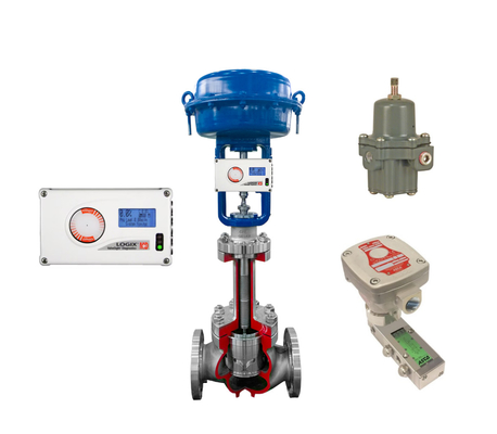 Valve de commande pneumatique avec positionneur de fluxserve Logix 520MD pour le contrôle de la vanne