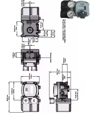 Ventilateurs avancés de contrôle des performances Masoneilan SVI II AP/ SVI 2 Positionneur de vanne numérique avec actionneur pneumatique / pièce de vanne