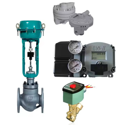 Valve de commande chinoise avec positionneur de soupape numérique Masoneilan SVI2 SVI II avec booster B200/B400 avec soupape solénoïde Asco