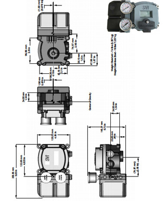 Valve de commande pneumatique avec positionneur intelligent pneumatique Masoneilan SVI2-21113121 action unique avec rétroaction sans affichage