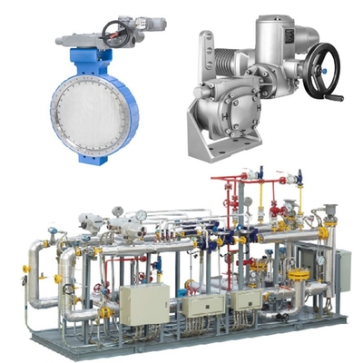 Contrôle de pression / débit Skid Samson LTR 43 Ventilateurs papillons et actionneurs électriques Auma et boîtes à dents