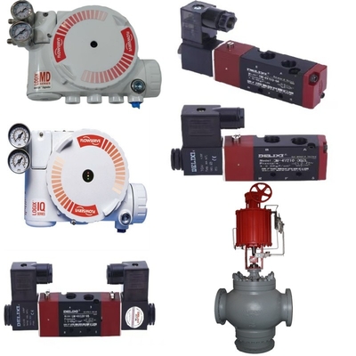 Contrôleur de soupape à flux Logix 3200MD Positionneur, équipé d' un actionneur pneumatique et d' une soupape solénoïde DELIXE