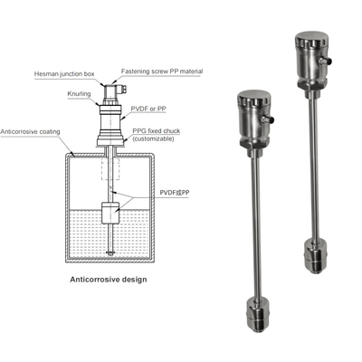 Émetteur de niveau en acier inoxydable FeeJoy FJM-L Émetteur de niveau magnétostrictif pour les réservoirs de stockage