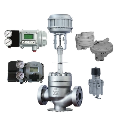 Valve de guidage supérieur de type angle droit avec positionneur de vanne Masoneilan SVI2 et régulateur 78-40 adapté à l'alimentation électrique