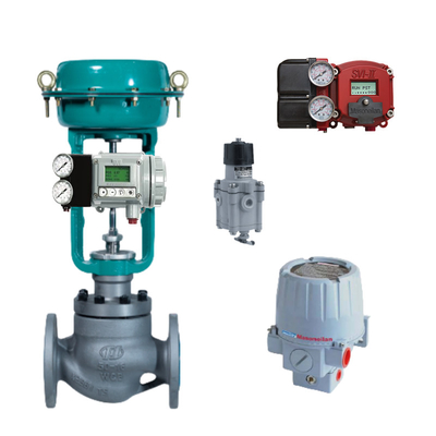 Valve de guidage supérieur de type angle droit avec positionneur de vanne Masoneilan SVI2 et régulateur 78-40 adapté à l'alimentation électrique