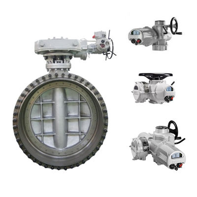 Vanne papillon chinoise grand diamètre avec actionneur électrique Rotork IQ3 et réducteur IB