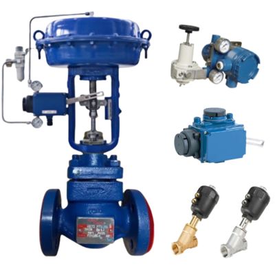Valve de commande pneumatique de précision Spiraxsarco Valve KEA43 et Azbil AVP 300 Positionneur numérique de vanne et vanne Burkert