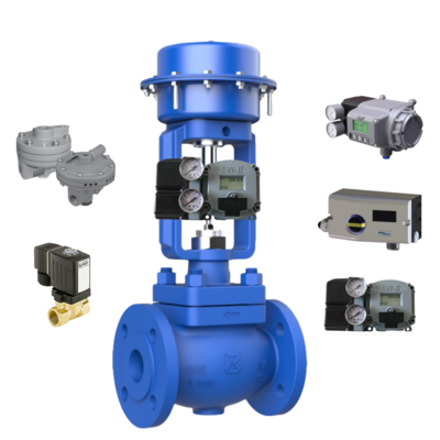 Nouveau robinet de régulation pneumatique Spirax Sarco et positionneur Masoneilan SVI2/SVI1000 et autres pièces de vannes BR200/BR400 et électrovanne Burkert