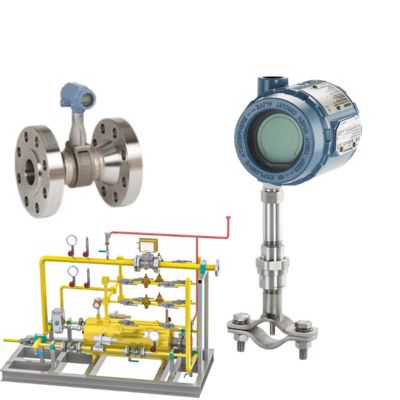 Valve switching device with Rosemount 8800 Flange Vortex Flowmeter and 3144P Temperature Transmitter sensor